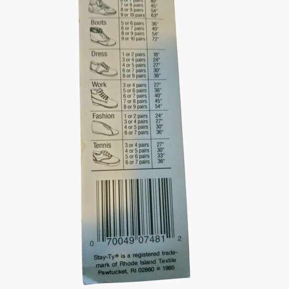 Stay Ty Athletic Laces 36 inch Round White Shoelaces One Pair USA - Picture 7 of 7